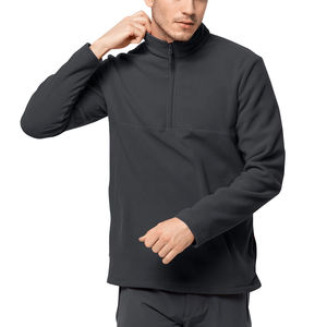 Men's Long Sleeve Stand Collar Half <b>Zip</b> <b>Shirt</b> New Arrival Breathable Custom Training Top Seamless Zipper for Winter Season ODM - Product Image 1
