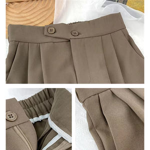 กางเกงสลิมฟิตสไตล์เกาหลีสำหรับผู้หญิงกางเกงเอวสูงกางเกงลำลองใส่สบาย - Product Image 4