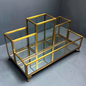 Artisan Design Metal Jewelry Organizer with Multi-Partition <b>Storage</b> for Rings and Cosmetics 9X4.5X5" <b>Tabletop</b> Decor - Product Image 4