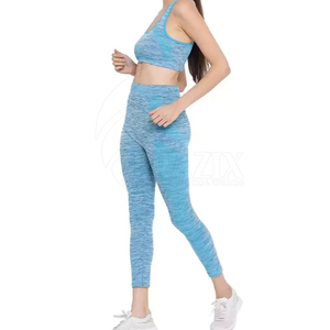Ensembles de yoga pour femmes Entraînement athlétique Entraînement de fitness Costumes de sport Conception personnalisée Impression de gymnastique vierge Ensemble de yoga 2 pièces - Product Image 4