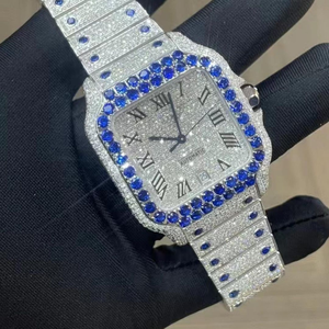 Reloj de Moissanita Personalizado de Alta Calidad con Incrustaciones de Diamantes, Reloj de Acero Inoxidable de la Mejor Calidad para Hombre - Product Image 3