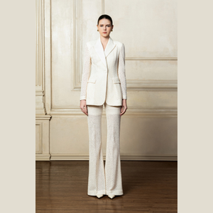 2025 nuevo diseño pantalones formales para mujer pantalones acampanados NADIA de cintura alta tela ecológica ropa de mujer lista para enviar - Product Image 2