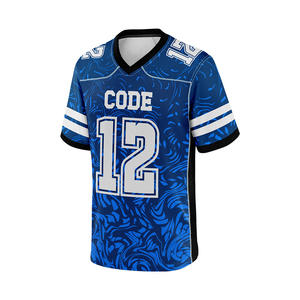 Maillot de football américain de qualité supérieure sur mesure, vêtements de sport respirants en maille de polyester à manches courtes, ensembles grande taille pour adultes - Product Image 3