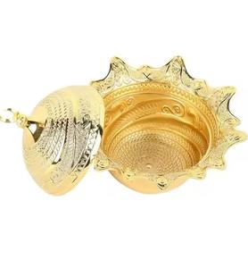 Bol à dattes en métal de luxe arabe avec couvercle, pour fruits et fruits secs, décoration de table islamique, Ramadan - Product Image 2