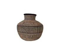 Nouveau Panier en Herbe de Mer Rond Fait Main avec Poignée, Élégant, Écologique, Multifonctionnel et Moderne pour le Rangement à la Maison et en Cuisine
