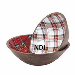 Juego de cuencos para servir redondeados con acabado personalizado de madera multifuncional Cuencos para servir de madera hechos a mano de calidad superior - Product Image 1