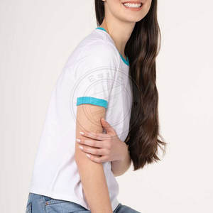 เสื้อยืดคอกลมสำหรับผู้หญิงเสื้อยืดแขนสั้นสำหรับผู้หญิงเสื้อยืดพิมพ์โลโก้แบบกำหนดเอง - Product Image 3