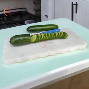 Bandeja de servicio de mármol blanco de alta calidad para decoración de Hotel Resort, vajilla decorativa clásica, platos de calidad chapados - Product Image 1