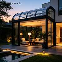 Véranda toutes saisons résistante aux ouragans, verre Low-E, toit en aluminium 6063, résistant au vent, pour balcon d'appartement, taille personnalisée