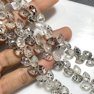 Quartz à pois perles de briolette en forme de poire et de feuille perles de pierres précieuses naturelles pour la fabrication de bijoux - Product Image 2