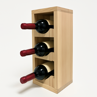 Porte-vin en bois de pin massif – Organisateur de bouteilles de vin artisanal à 3 niveaux pour le rangement et la présentation à domicile
