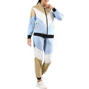 Activewear Custom Logo <b>Plus</b> <b>Size</b> <b>Women</b> Polyester <b>Tracksuits</b> Zipper Stand Collar Jogging Set For <b>Women's</b> - Product Image 4