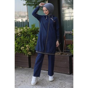 Conjunto Casual de Pantalón y Top Deportivo de Punto, Tallas XS-2XL, 2 Piezas, Pantalones Vaqueros de Longitud Media para Otoño - Product Image 4