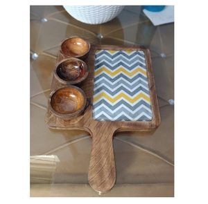 Factory Price Acacia Wood Serving Tray <b>Platter</b> With Unique Rectangle Design Export Quality In India - Product Image 5