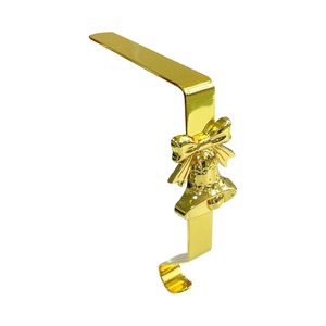 Soporte de calcetín de Navidad de Metal de bronce rústico para chimenea Mantel festivo vacaciones colgante organizador de exhibición - Product Image 4