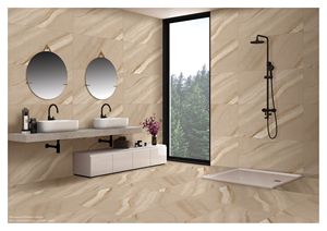 PISACO Beige 600x1200mm Carreaux de porcelaine émaillée Design moderne antidérapant Fonction antibactérienne pour hôtels hôpitaux appartements - Product Image 2