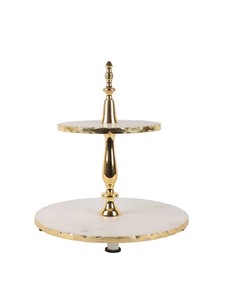Venta al por mayor de mármol Top 2 Tier Cake Stand para fiesta restaurante Navidad boda decoración de la India - Product Image 4