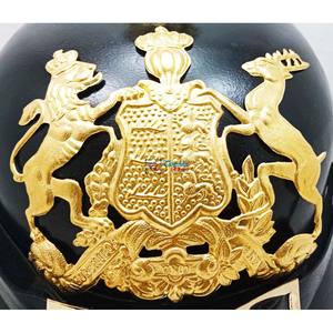 ตราสัญลักษณ์ทองเหลืองทำมือของกองทหารปรัสเซีย สมัยสงครามโลกครั้งที่ 1 และ 2 พร้อมหนังอาเกตเยอรมัน ของที่ระลึกหมวกพิคเคิลเฮาเบแบบวินเทจ ทนทาน - Product Image 5