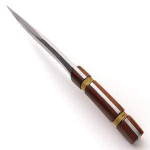 Couteau Bowie fait à la main sur mesure lame en acier au carbone manche en bois gaine en cuir-entretoises en laiton pour Camping survie OEM Support - Product Image 4