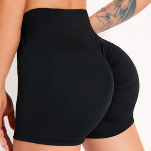 Pantalones cortos deportivos cómodos para correr de secado rápido para mujer, pantalones cortos deportivos transpirables de nailon y LICRA sin costuras, pantalones cortos de cintura alta para mujer - Product Image 4