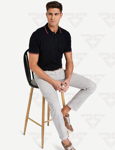 Logo personnalisé Tissu tricoté à manches courtes pour hommes Golf Athlétique Chemise à col utilisée quotidiennement Polo de tennis T-Shirt polo de golf à longue queue - Product Image 4