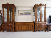 Armoire en teck sculptée à la main, style européen antique, durable, confortable, 3 tiroirs, meubles pour la maison