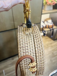 Precio al por mayor mejor calidad con bolsa de ratán con bolsas de diseñador de tela de algodón con asa de bambú del mejor proveedor - Product Image 6