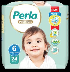 Couches jetables PERLA pour bébé, pack jumbo maxi (n°4) - 56 pièces, en tissu non tissé, protection anti-fuites, surface sèche, absorption, motif imprimé - Product Image 5