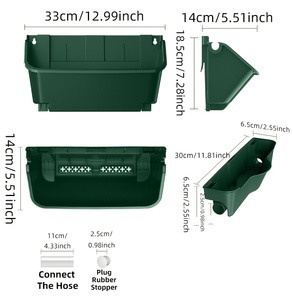 Sistema di irrigazione a goccia <span class=keywords><strong>per</strong></span> fioriere verticali, fioriere in plastica da parete con montaggio a scatto, fori e vassoio <span class=keywords><strong>per</strong></span> piante succulente - Product Image 2
