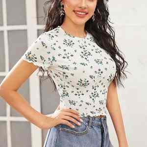 Top Corto Transpirable de Secado Rápido y Alta Calidad para Mujer, Ropa de Verano, Tops Cortos con Estampado por Sublimación - Product Image 3