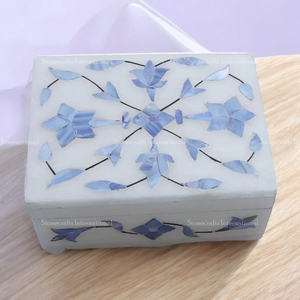 High Quality Intricate Designs Marble <b>Jewellery</b> Box Fashion Accessories Exported Worldwide From India - Product Image 1