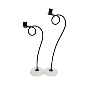 Decorating <b>Taper</b> <b>Candle</b> Holders Wedding Decorative Black Candlestick Holder Set of 2 for Home Tabletop Decoration - Product Image 1