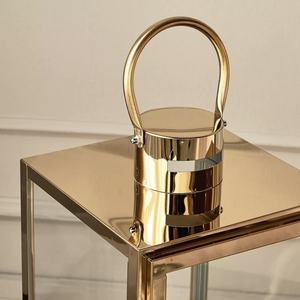 Classic Hot Selling Design <b>Gold</b> Stainless Steel Candle <b>Lantern</b> for Christmas or Ramadan Decorations Metal <b>Lanterns</b> - Product Image 2