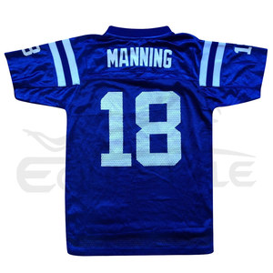 Venta al por mayor de uniformes de fútbol americano sublimados azul malla Jerseys XXL letra personalizada impresión bordado a granel equipo de fútbol desgaste - Product Image 2