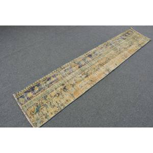 Alfombra turca Vintage de 16 'X 8,3', área grande clásica, diseño de retazos amarillo y azul, látex de lana para adolescentes, clásica para habitación de pasillo - Product Image 2