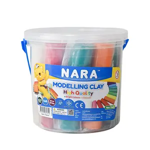 Educational Toy for Kids Modeling Clay in Bucket NARA Brand ,13 Colors-1500g. Soft Non-Toxic High Quality Use for Stop Motion