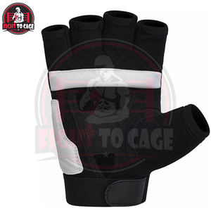 Gants de MMA pour adultes en cuir PU, couleur noir et blanc, bon vendeur, fabrication au Pakistan, service OEM, fermeture à boucle et crochet, couleurs personnalisées - Product Image 4