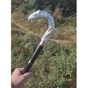 Canne de marche en bois avec poignée en laiton artisanal, canne de qualité supérieure pour les personnes âgées, soutien de l'équilibre, utilisation à domicile et en voyage - Product Image 1