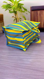 Indian Recycled <b>Nylon</b> Striped Woven <b>Bags</b> Manufactured in India Eco-friendly Multicolor Market <b>Bags</b> and Pouches Made in India. - Product Image 4
