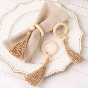 Servilleteros de ratán, los mejores diseños, soportes de tejido de alta calidad para boda, fiesta, restaurantes, Decoración de mesa - Product Image 2