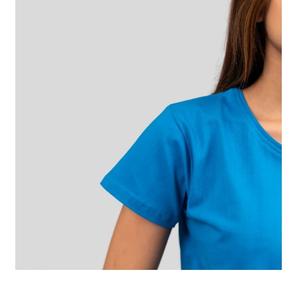 T-shirts pour femmes 100% coton de haute qualité dames col rond profond grande taille pas de marque conception unie fournisseur de manches courtes de BD - Product Image 6