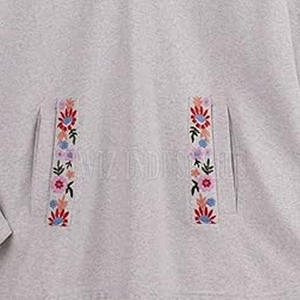 Manches longues femmes broderie sweats à capuche respirant facile mode adulte dernière conception femmes broderie sweats à capuche - Product Image 6