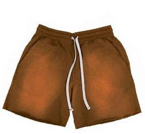 กางเกงขาสั้นผู้ชายสไตล์วินเทจฟอกสีแบบย้อมกรด ผ้าคอตตอนหนา 100% สกรีนโลโก้ตามสั่ง สไตล์สตรีทแวร์ - Product Image 5