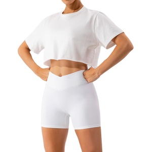 Hauts courts pour femmes surdimensionnés Dames Street Wear Hauts courts à manches longues pour femmes T-shirts personnalisés 100% coton pour femmes - Product Image 6