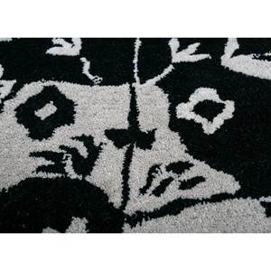 Tapis Imara en laine et viscose tufté à la main, motif floral rayé gris et noir, pour la maison, le couloir, la salle, taille rectangulaire, modèle Tra-13543 - Product Image 3