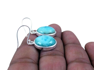 Boucles d'oreilles pendantes de haute qualité Larimar Gemstone 925 bijoux en argent Sterling massif pour femmes et filles Fine Collection pour cadeaux - Product Image 1