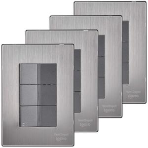 Interruttori da parete per impieghi gravosi, MXIUR-004, 4 pezzi, confezione da 2 interruttori/interruttori per scale, 125-250 V CA, 10 A, 50/60 Hz, argento/oxford, A - Product Image 1