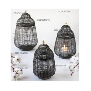 Ensemble de deux bougeoirs de différentes tailles en fer noir bougeoir de couleur pour la maison, l'hôtel et la décoration de mariage - Product Image 2