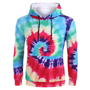 Personalizar al por mayor de los hombres Tie Dye Hoodies y cómodo Algodón ligero Hoodie hombres Streetwear hombres sudaderas con capucha - Product Image 1