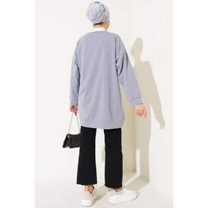 Tunique détaillée en feuille grise - Product Image 1